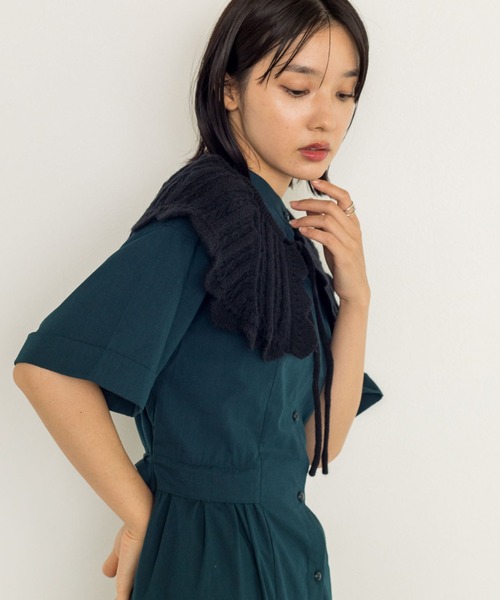w closet（ダブルクローゼット）の「ニットスカラップ衿（付け襟・レディース・ブラック/アイボリー・FREE）」の4枚目の写真
