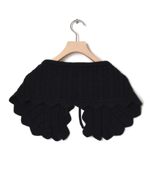 w closet（ダブルクローゼット）の「ニットスカラップ衿（付け襟・レディース・ブラック/アイボリー・FREE）」の9枚目の写真