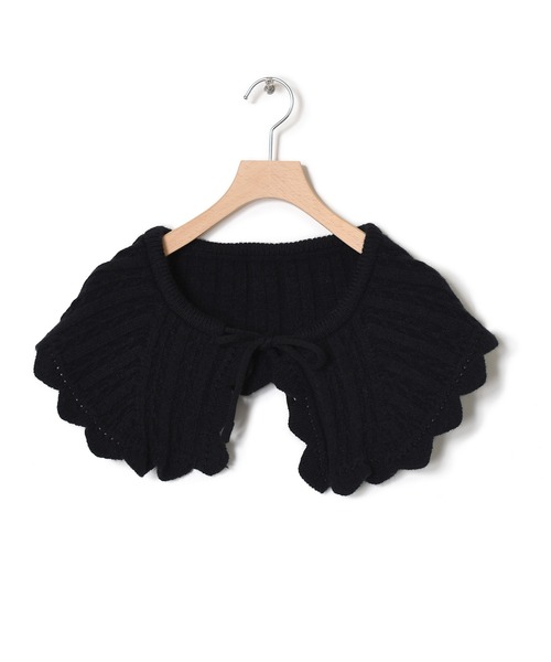 w closet（ダブルクローゼット）の「ニットスカラップ衿（付け襟・レディース・ブラック/アイボリー・FREE）」の10枚目の写真