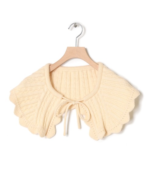 w closet（ダブルクローゼット）の「ニットスカラップ衿（付け襟・レディース・ブラック/アイボリー・FREE）」の11枚目の写真