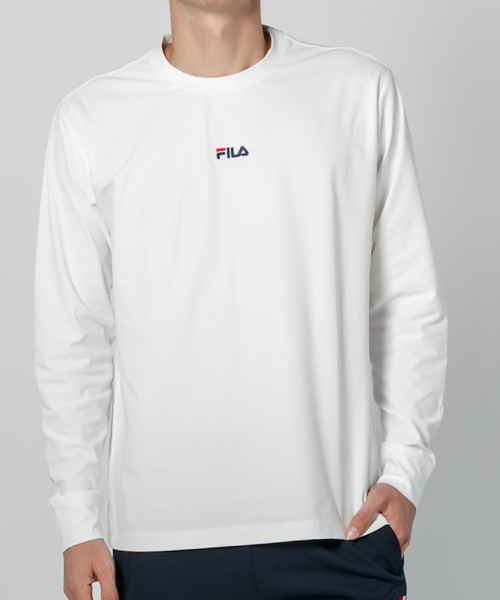 FILA(フィラ)の「【FILA / フィラ】ストレッチ フロント肩ロゴ 長袖Tシャツ /ユニセックス(Tシャツ/カットソー・メンズ・ブラック/ネイビー/ホワイト・MEDIUM/LARGE/X-LARGE)」の2枚目の写真