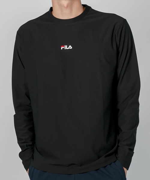 FILA(フィラ)の「【FILA / フィラ】ストレッチ フロント肩ロゴ 長袖Tシャツ /ユニセックス(Tシャツ/カットソー・メンズ・ブラック/ネイビー/ホワイト・MEDIUM/LARGE/X-LARGE)」の3枚目の写真