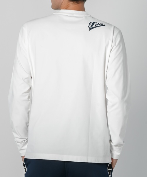 FILA(フィラ)の「【FILA / フィラ】ストレッチ フロント肩ロゴ 長袖Tシャツ /ユニセックス(Tシャツ/カットソー・メンズ・ブラック/ネイビー/ホワイト・MEDIUM/LARGE/X-LARGE)」の4枚目の写真