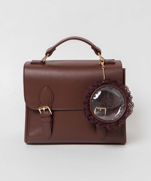 WEGO（ウィゴー）の「WEGO/サッチェル痛ショルダーバッグ（ショルダーバッグ・レディース・ブラック/ベージュ/ネイビー/ブラウン/レッド/グリーン系その他/ピンク/ホワイト/グリーン/サックスブルー・FREE）」の17枚目の写真