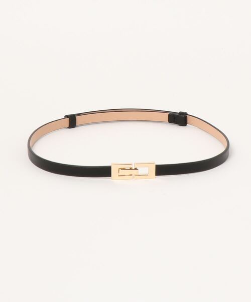 form forma(フォルムフォルマ)の「フェイクレザー×ビット金具デザインベルト(ベルト・レディース・ブラック/ベージュ・FREE)」の2枚目の写真