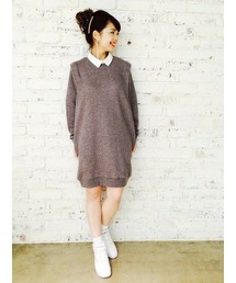 Kastane | 【Kastane】重ね着風とび裏毛ワンピース(ワンピース)