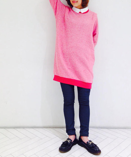 Kastane（カスタネ）の「【Kastane】重ね着風とび裏毛ワンピース（ワンピース・レディース・キャメル/レッド/チャコールグレー・FREE）」の14枚目の写真