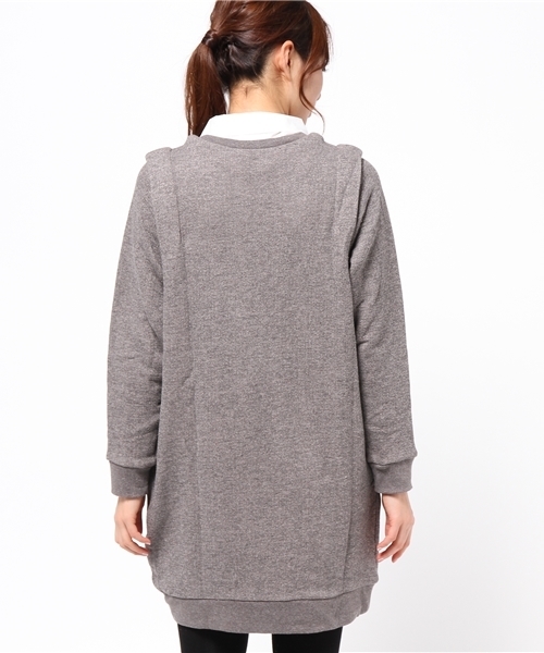 Kastane（カスタネ）の「【Kastane】重ね着風とび裏毛ワンピース（ワンピース・レディース・キャメル/レッド/チャコールグレー・FREE）」の9枚目の写真