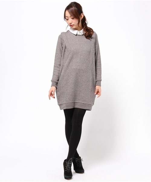 Kastane（カスタネ）の「【Kastane】重ね着風とび裏毛ワンピース（ワンピース・レディース・キャメル/レッド/チャコールグレー・FREE）」の11枚目の写真