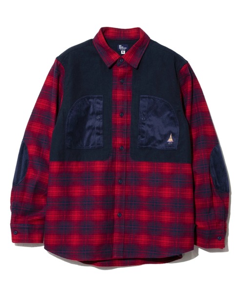 go slow caravan（ゴースローキャラバン）の「ネルチェックエルボーパッチシャツ（シャツ/ブラウス・メンズ・ブルー/レッド/グリーン・MEDIUM/LARGE/X-LARGE）」の3枚目の写真