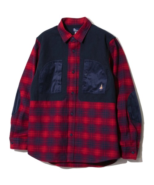 go slow caravan（ゴースローキャラバン）の「ネルチェックエルボーパッチシャツ（シャツ/ブラウス・メンズ・ブルー/レッド/グリーン・MEDIUM/LARGE/X-LARGE）」の5枚目の写真