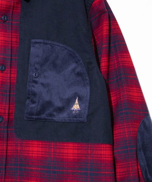 go slow caravan（ゴースローキャラバン）の「ネルチェックエルボーパッチシャツ（シャツ/ブラウス・メンズ・ブルー/レッド/グリーン・MEDIUM/LARGE/X-LARGE）」の10枚目の写真