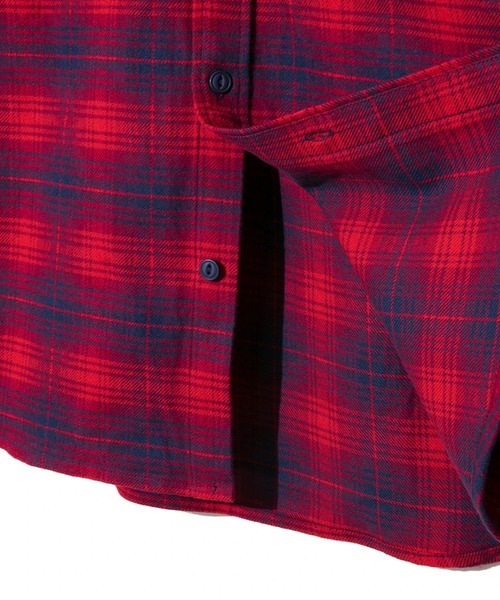 go slow caravan（ゴースローキャラバン）の「ネルチェックエルボーパッチシャツ（シャツ/ブラウス・メンズ・ブルー/レッド/グリーン・MEDIUM/LARGE/X-LARGE）」の7枚目の写真