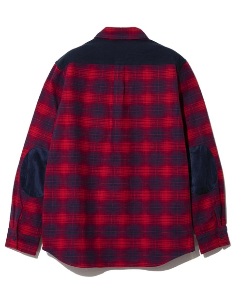 go slow caravan（ゴースローキャラバン）の「ネルチェックエルボーパッチシャツ（シャツ/ブラウス・メンズ・ブルー/レッド/グリーン・MEDIUM/LARGE/X-LARGE）」の4枚目の写真