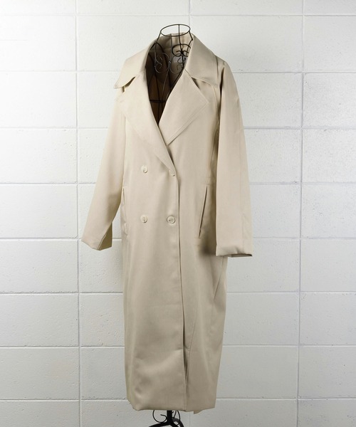 me+em select（ミームセレクト）の「オーバーサイズ　ボリュームスリーブロングトレンチコート（トレンチコート・レディース・ブラック/ベージュ・FREE）」の16枚目の写真