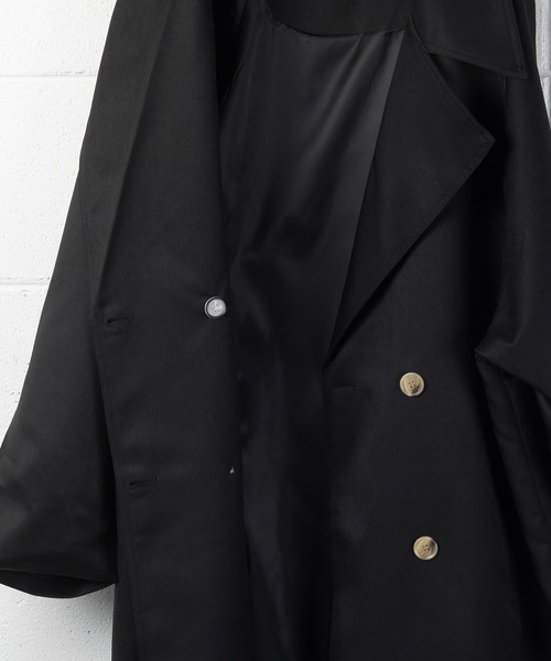 me+em select（ミームセレクト）の「オーバーサイズ　ボリュームスリーブロングトレンチコート（トレンチコート・レディース・ブラック/ベージュ・FREE）」の6枚目の写真