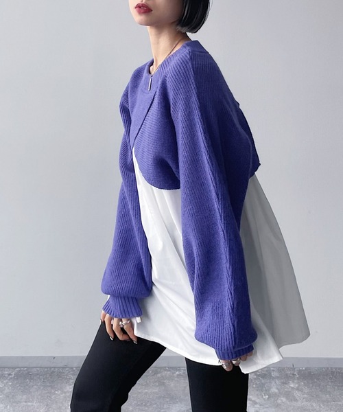 PAGEBOY（ページボーイ）の「レイヤードニットプルオーバー（ニット/セーター・レディース・ブラック/アクア/ホワイト・FREE）」の20枚目の写真