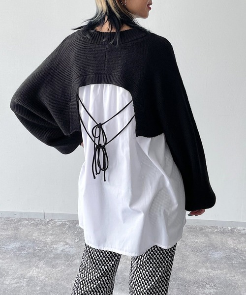 PAGEBOY（ページボーイ）の「レイヤードニットプルオーバー（ニット/セーター・レディース・ブラック/アクア/ホワイト・FREE）」の21枚目の写真