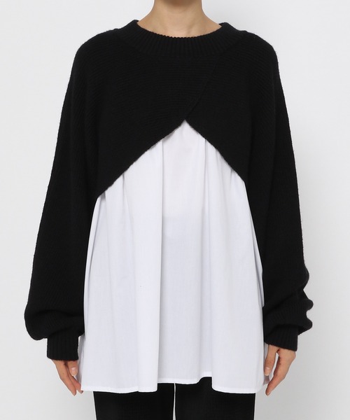 PAGEBOY（ページボーイ）の「レイヤードニットプルオーバー（ニット/セーター・レディース・ブラック/アクア/ホワイト・FREE）」の9枚目の写真