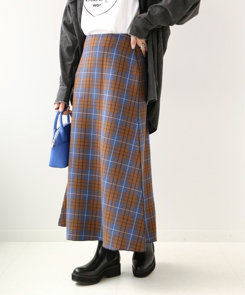 Simplicite（サンプリシテ）の「《追加》リバーシブルチェック スカート◆（スカート・レディース・ベージュ/ブルー/ブラック・FREE）」の3枚目の写真