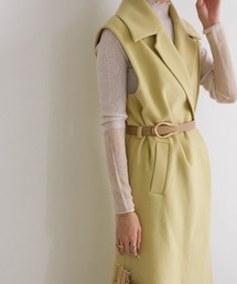 ウールライクノースリーブロングコート