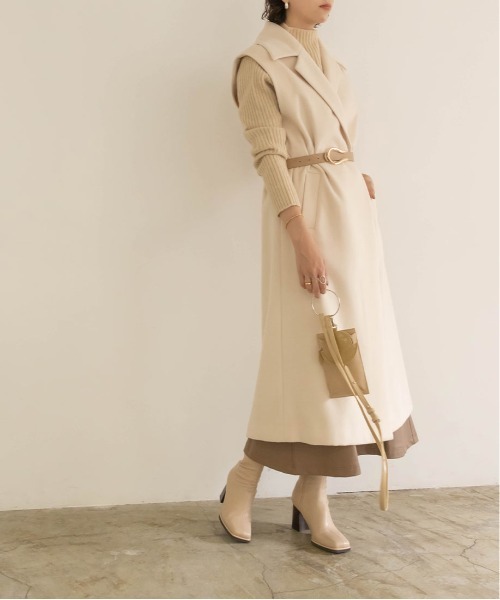 RANDA（ランダ）の「ウールライクノースリーブロングコート（その他アウター・レディース・グレイッシュベージュ/クリーム/グリーン・0/1）」の12枚目の写真
