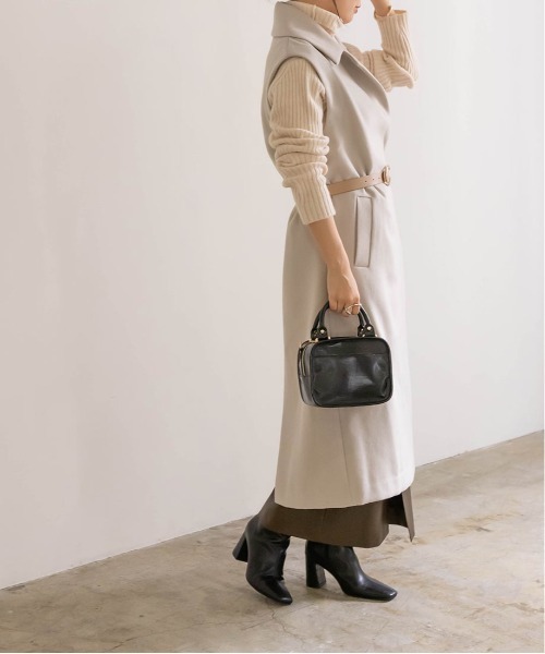 RANDA（ランダ）の「ウールライクノースリーブロングコート（その他アウター・レディース・グレイッシュベージュ/クリーム/グリーン・0/1）」の7枚目の写真