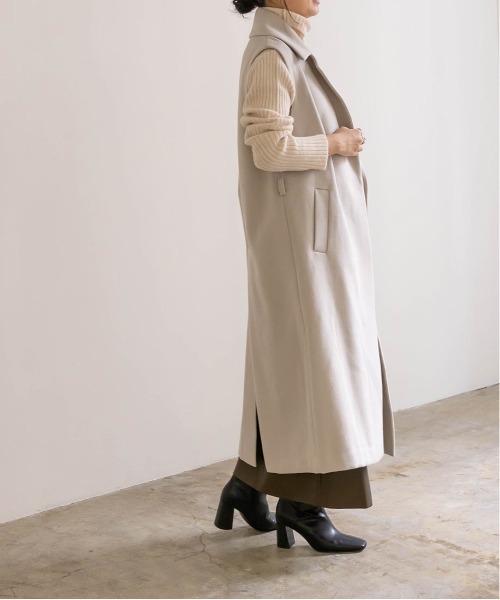 RANDA（ランダ）の「ウールライクノースリーブロングコート（その他アウター・レディース・グレイッシュベージュ/クリーム/グリーン・0/1）」の21枚目の写真