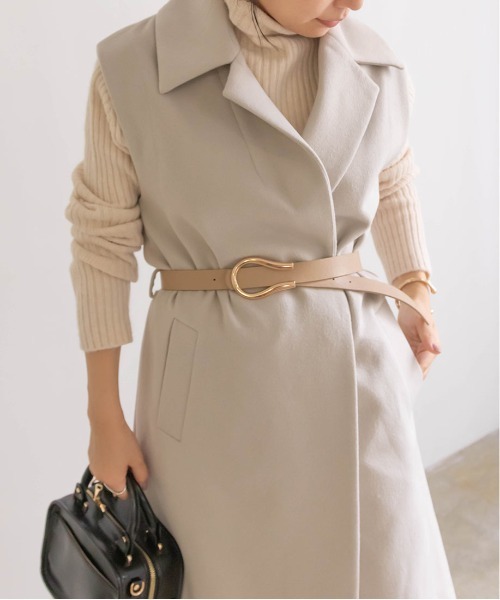 RANDA（ランダ）の「ウールライクノースリーブロングコート（その他アウター・レディース・グレイッシュベージュ/クリーム/グリーン・0/1）」の16枚目の写真