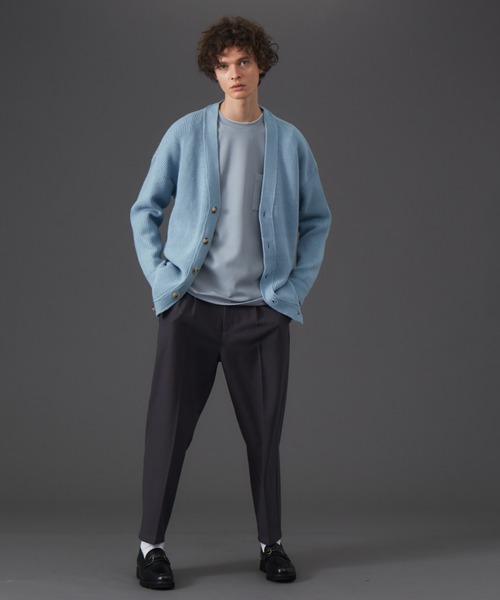 MYSELF ABAHOUSE(マイセルフアバハウス)の「畦編み ルーズ シルエット オーバーサイズ カーディガン(カーディガン/ボレロ・メンズ・ベージュ/イエロー/サックスブルー/ブラック・46/48)」の5枚目の写真