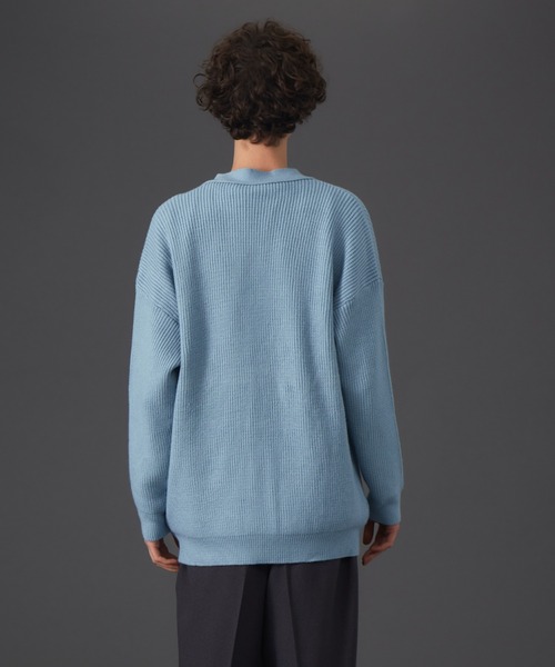 MYSELF ABAHOUSE(マイセルフアバハウス)の「畦編み ルーズ シルエット オーバーサイズ カーディガン(カーディガン/ボレロ・メンズ・ベージュ/イエロー/サックスブルー/ブラック・46/48)」の15枚目の写真