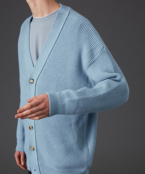 MYSELF ABAHOUSE(マイセルフアバハウス)の「畦編み ルーズ シルエット オーバーサイズ カーディガン(カーディガン/ボレロ・メンズ・ベージュ/イエロー/サックスブルー/ブラック・46/48)」の21枚目の写真