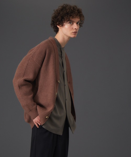 MYSELF ABAHOUSE(マイセルフアバハウス)の「畦編み ルーズ シルエット オーバーサイズ カーディガン(カーディガン/ボレロ・メンズ・ベージュ/イエロー/サックスブルー/ブラック・46/48)」の16枚目の写真