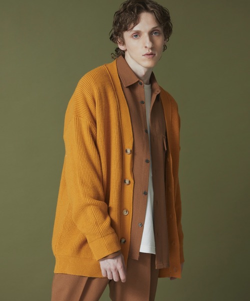 MYSELF ABAHOUSE(マイセルフアバハウス)の「畦編み ルーズ シルエット オーバーサイズ カーディガン(カーディガン/ボレロ・メンズ・ベージュ/イエロー/サックスブルー/ブラック・46/48)」の22枚目の写真