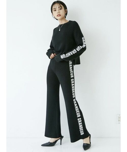 GYDA（ジェイダ）の「【SETUP着用可】GRANDEURジャガード リブニットトップス（ニット/セーター・レディース・ブラック/ブラウン/ベージュ・FREE）」の6枚目の写真