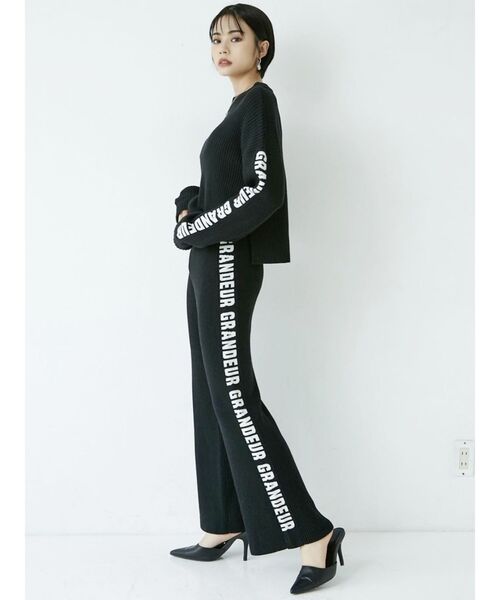 GYDA（ジェイダ）の「【SETUP着用可】GRANDEURジャガード リブニットトップス（ニット/セーター・レディース・ブラック/ブラウン/ベージュ・FREE）」の7枚目の写真