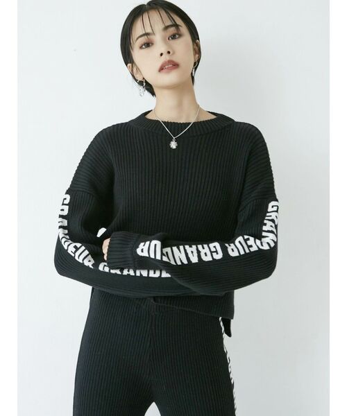 GYDA（ジェイダ）の「【SETUP着用可】GRANDEURジャガード リブニットトップス（ニット/セーター・レディース・ブラック/ブラウン/ベージュ・FREE）」の10枚目の写真