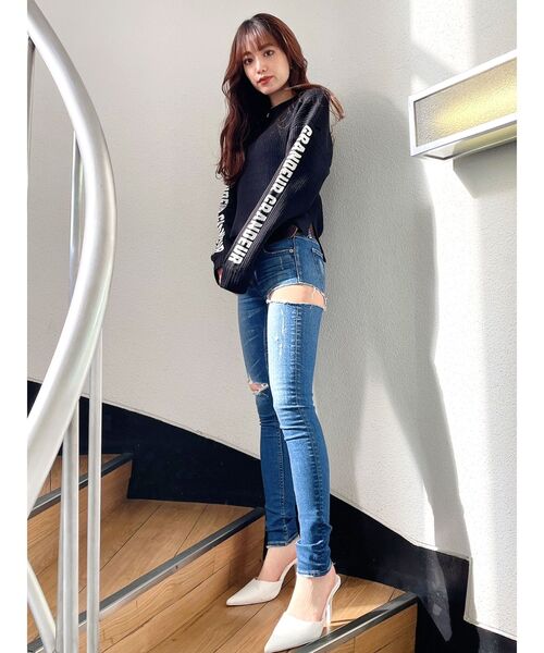 GYDA（ジェイダ）の「【SETUP着用可】GRANDEURジャガード リブニットトップス（ニット/セーター・レディース・ブラック/ブラウン/ベージュ・FREE）」の13枚目の写真