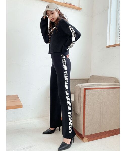 GYDA（ジェイダ）の「【SETUP着用可】GRANDEURジャガード リブニットトップス（ニット/セーター・レディース・ブラック/ブラウン/ベージュ・FREE）」の18枚目の写真