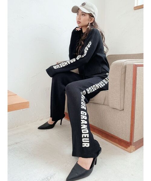 GYDA（ジェイダ）の「【SETUP着用可】GRANDEURジャガード リブニットトップス（ニット/セーター・レディース・ブラック/ブラウン/ベージュ・FREE）」の22枚目の写真