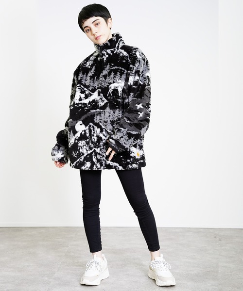 Carhartt WIP（カーハートダブリューアイピー）の「Carhartt WIP カーハート ワークインプログレス ハイプレインズ ボアフリース ジャケット（ブルゾン・メンズ・ブラック/カーキ・S/M/L）」の21枚目の写真