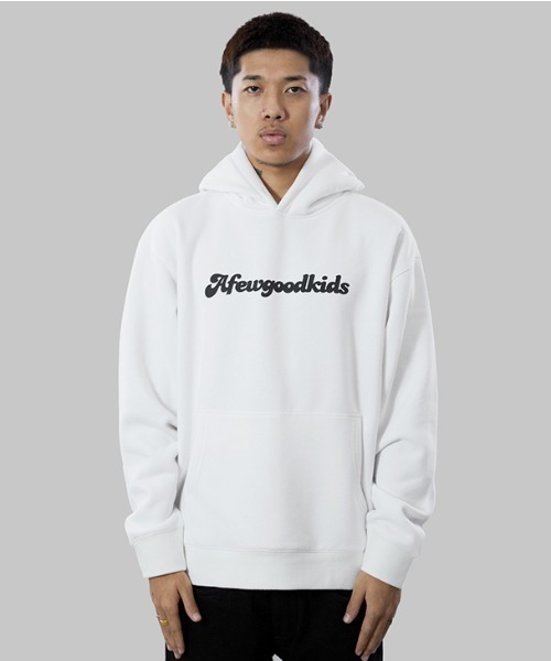 A FEW GOOD KIDS(ア フュー グッド キッズ)の「A'GEM/9 × .kom『A FEW GOOD KIDS/ア フュー グッド キッズ』3D LOGO HOODIE/裏起毛 3Dロゴ プルオーバーパーカー(パーカー・メンズ・ホワイト/ブラック/ブルー・XL)」の8枚目の写真