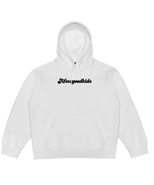 A FEW GOOD KIDS(ア フュー グッド キッズ)の「A'GEM/9 × .kom『A FEW GOOD KIDS/ア フュー グッド キッズ』3D LOGO HOODIE/裏起毛 3Dロゴ プルオーバーパーカー(パーカー・メンズ・ホワイト/ブラック/ブルー・XL)」の6枚目の写真