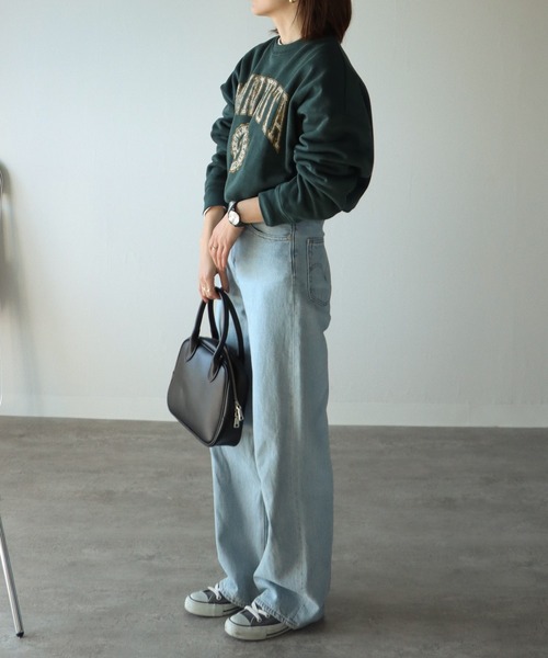 COURO（コウロ）の「カレッジロゴスウェット（スウェット・レディース・ライトグレー/ダークグリーン/ネイビー/霜降りグレー/オートミール/グレー系その他/ダークグリーン系/ネイビー系/ブルー/ブルー系その他/レッド系その他/アイボリー系/パープル系その他/ネイビー系1/グレー/パープル/レッド・M/L/XL）」の22枚目の写真