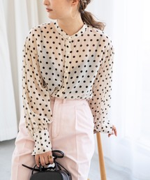 SLOBE IENA | ボリュームスリーブドットブラウス【手洗い可能】◆(シャツ/ブラウス)