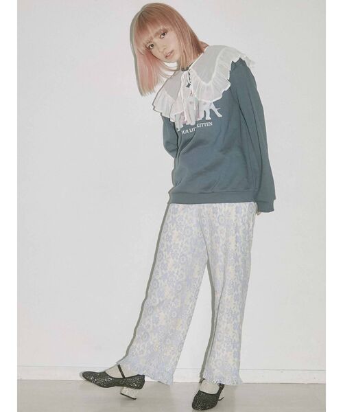 merry jenny（メリージェニー）の「シアーガーゼbigカラー（付け襟・レディース・オフホワイト/チャコールグレー・FREE）」の22枚目の写真