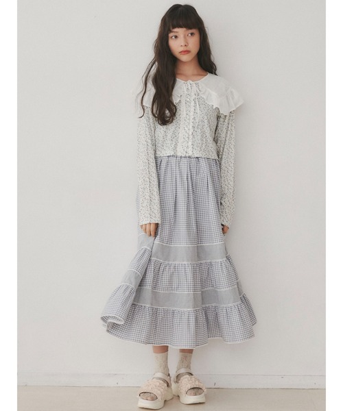 merry jenny（メリージェニー）の「シアーガーゼbigカラー（付け襟・レディース・オフホワイト/チャコールグレー・FREE）」の20枚目の写真