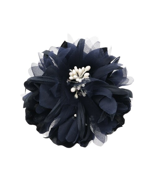 INDIVI（インディヴィ）の「◆フラワーコサージュ（ブローチ/コサージュ・レディース・ネイビー/ベビーピンク/ホワイト・00）」の4枚目の写真