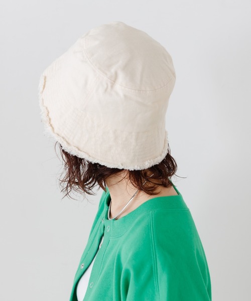 CIAOPANIC TYPY（チャオパニックティピー）の「つばフリンジハット（ハット・レディース・ブラック/ベージュ/アイボリー・ONE SIZE）」の4枚目の写真