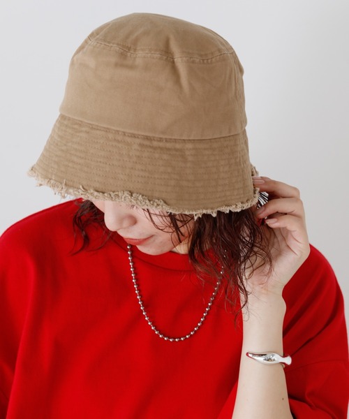 CIAOPANIC TYPY（チャオパニックティピー）の「つばフリンジハット（ハット・レディース・ブラック/ベージュ/アイボリー・ONE SIZE）」の6枚目の写真